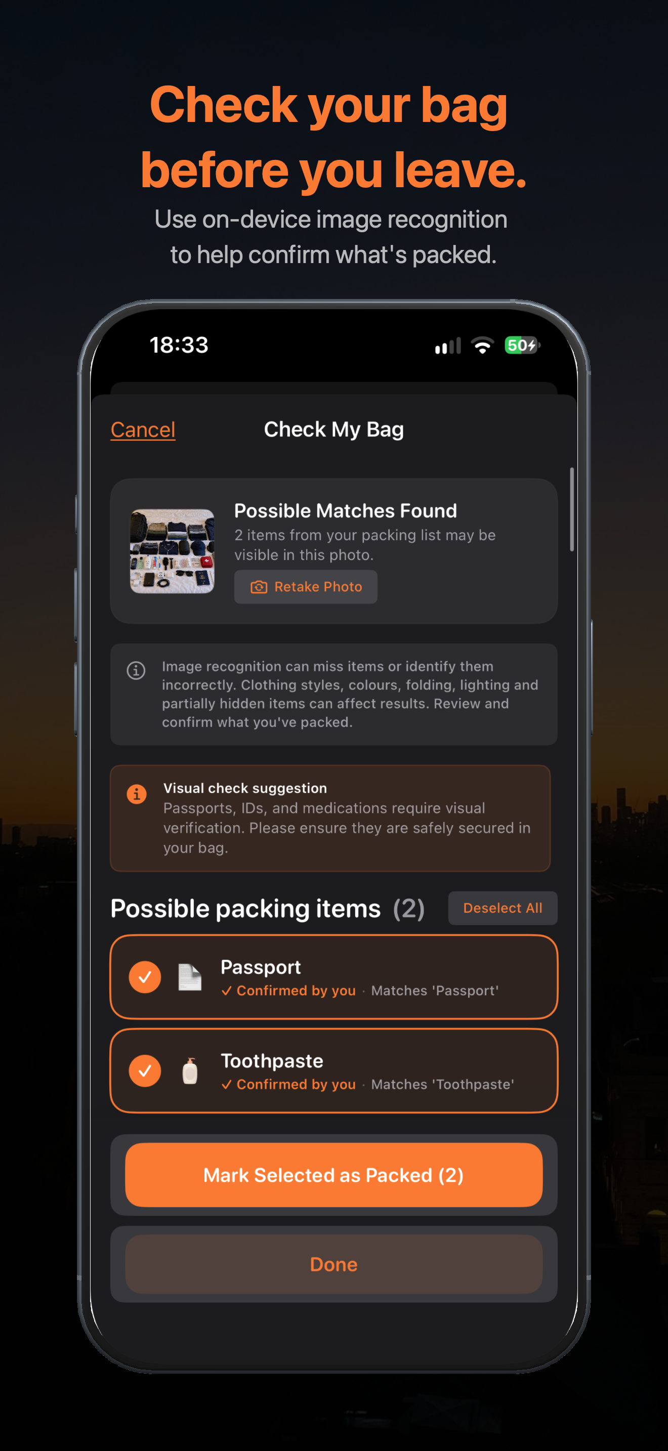 Check My Bag with Apple Vision ML